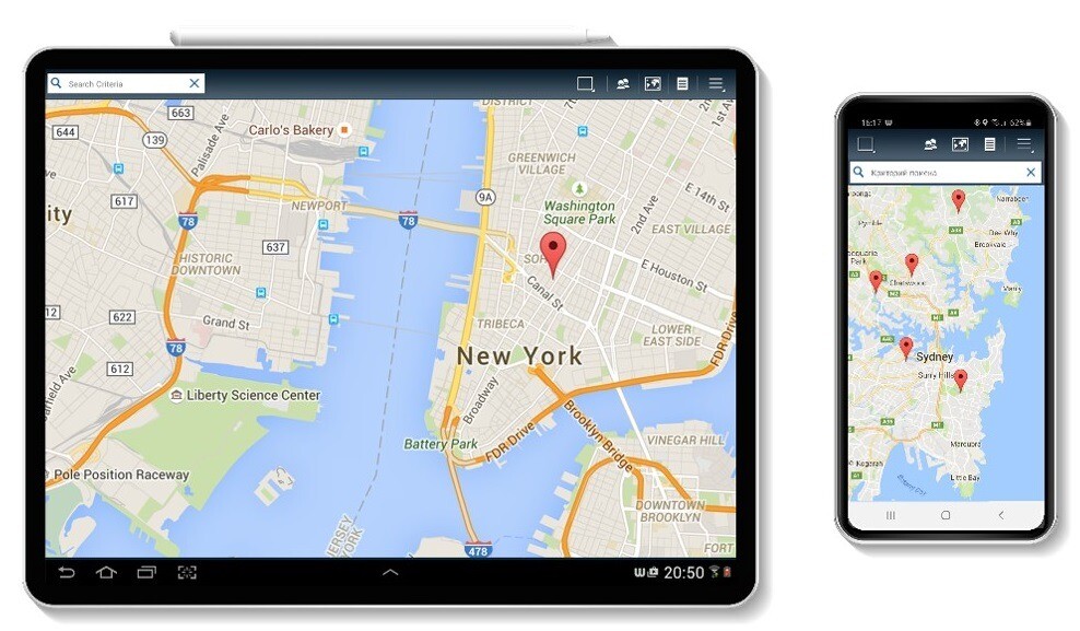 Aplikace Walkie Fleet pro Android a IOS umožňuje sledovat polohu účastníků ve skupině